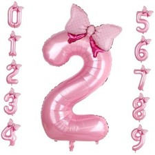 Pink Bow Balloons 40 Inch Balloon Jumbo Number 2 Birthday Pink Number 2