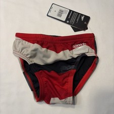 Speedo Endurance Boys Swim Brief Size 22 Color Block NWT Training Swimwear