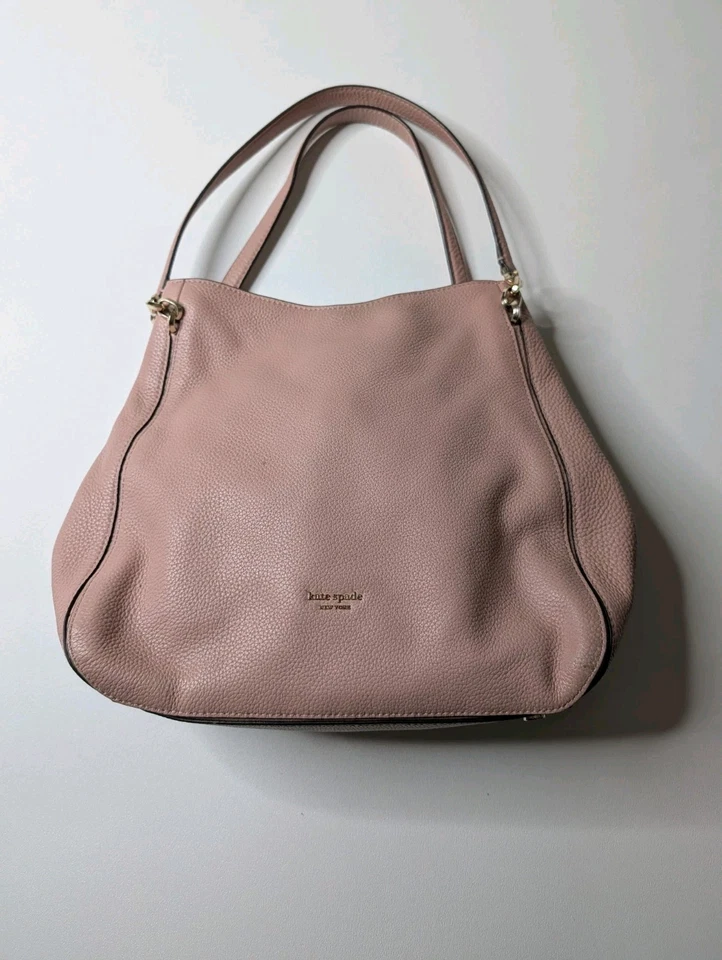 Kate Spade New York Hailey Pebbled Leather Shoulder Tote Bag Pink Gold Hardware - Image 2 of 4