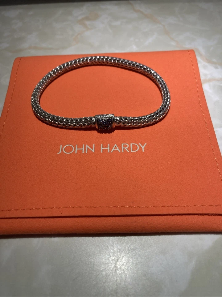 Pulsera John Hardy Icon, plata de ley, piedras preciosas, zafiro azul de 5 mm Foto 2 de 4