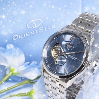 Orient Star Automatic Wristwatch Blue Dial 40mm 47mm Mens wrist 20cm