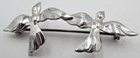 VTG  2" FLYING BIRD Brooch Pin TEXTURE Silver tone METAL FASHION COSTUME JEWELRY