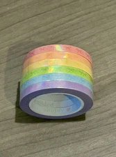 NEW Simply Gilded 5 mm Pastel Bows washi tape set of 6 rolls NIP