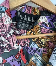 RARE Vintage 1991 Donald Trump Print 100 Silk Shirt by Nicole Miller Size XL