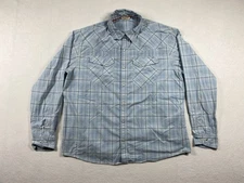Simms Fishing Shirt Mens XL Plaid Pearl Snap Hiking Outdoors Travel Button Up 