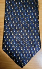 Zylos George Machado, 100% Silk Tie Blue, Geometric Abstract Made in USA