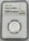 1955 WASHINGTON QUARTER NGC PF66+☆ STAR CAMEO SILVER PROOF RARE