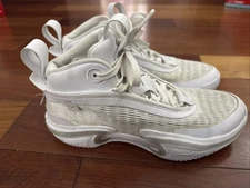 Air Jordan 36 GS ‘Pure Money’ Basketball Sneakers Sz 6.5Y – White Silver Youth