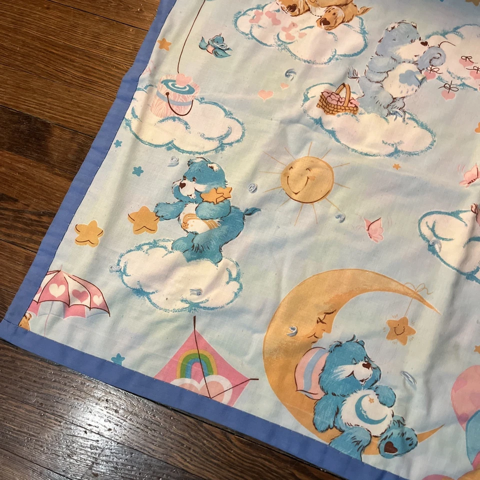 "Manta bebé vintage hecha a mano años 80 Care-a lot Care Bears 40""x32,5""" Foto 3 de 4