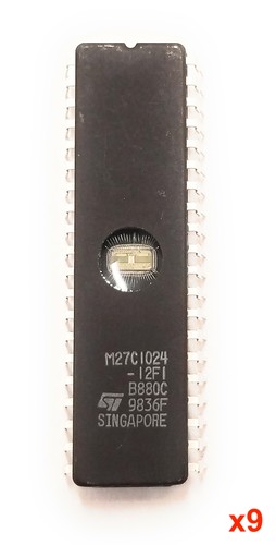 Genuine Lot of 9 STMicroelectronics M27C1024-12F1 EPROM OTP UV Memory IC Chips