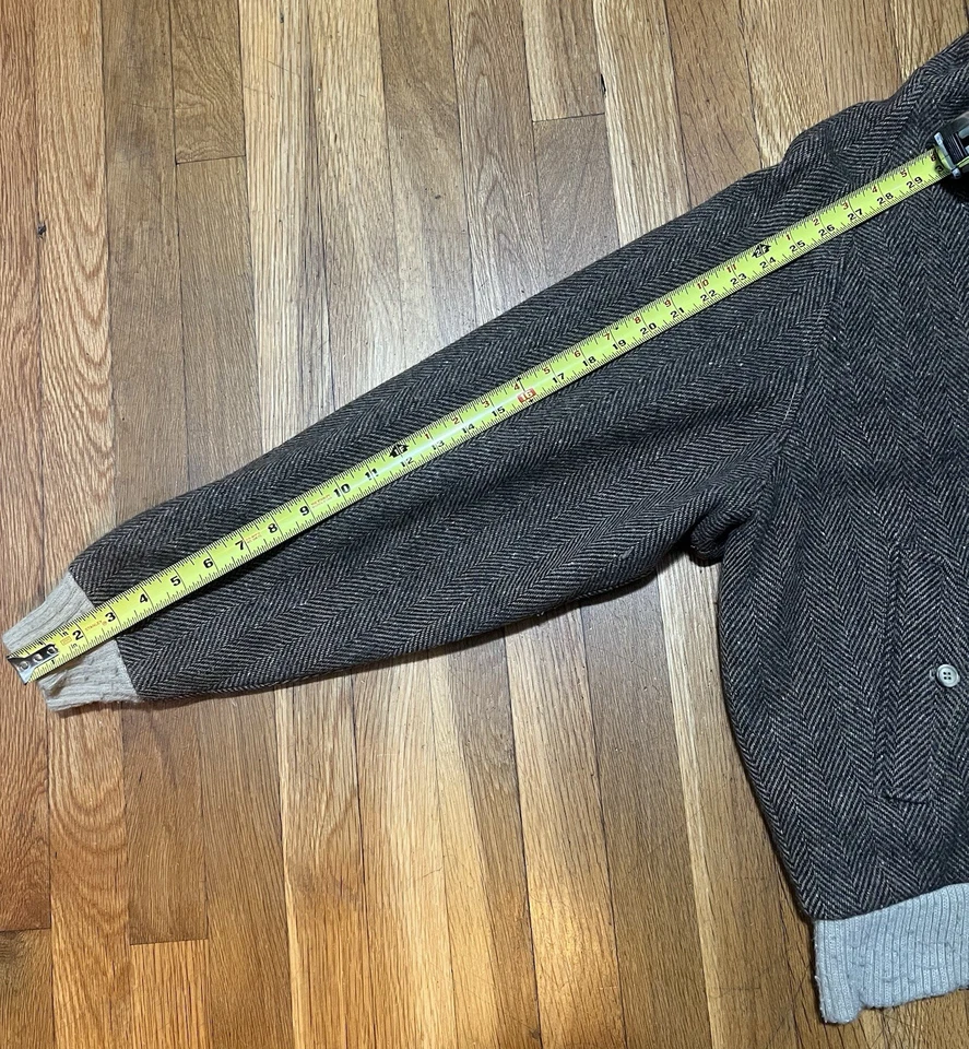 Vintage Woolrich Jacket Mens XL Wool Tweed Bomber Reversible Khaki Made USA - Image 4 of 4