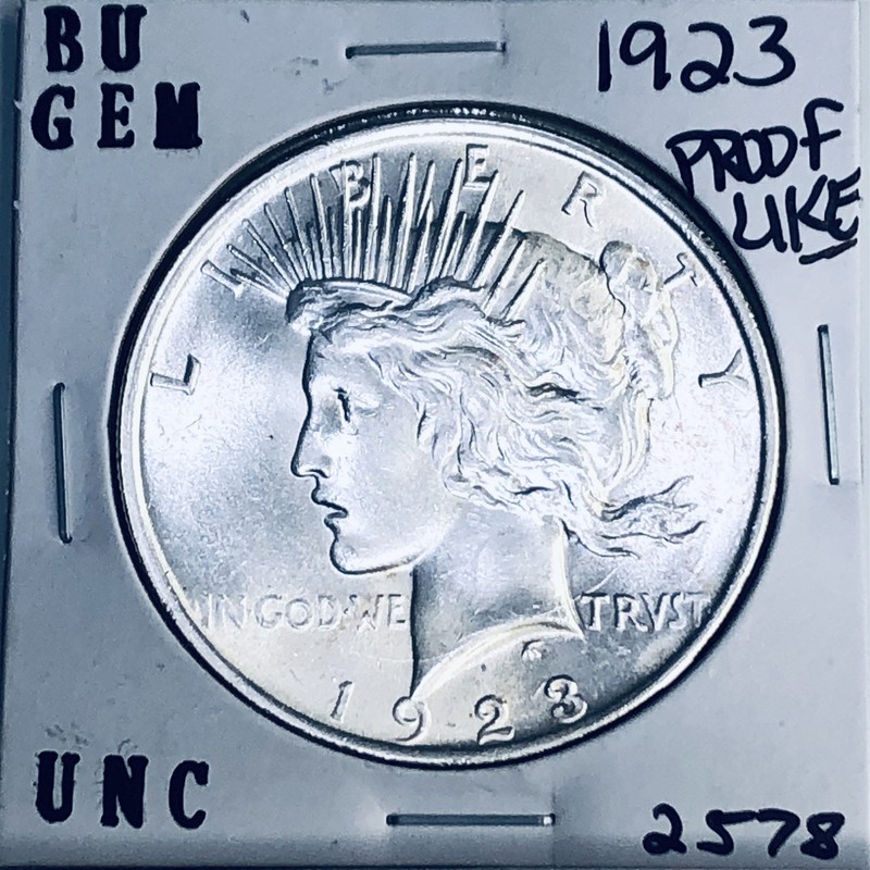 1923 P BU GEM PEACE SILVER DOLLAR UNC MS+++ U.S. MINT RARE COIN 2578