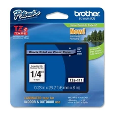 Brother International Tze111 Brother Tze111 Label Tape - 0.25" Width - 1 Each
