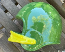 Vintage Green & Yellow Helmet Ceramic Chip/Dip TRAY