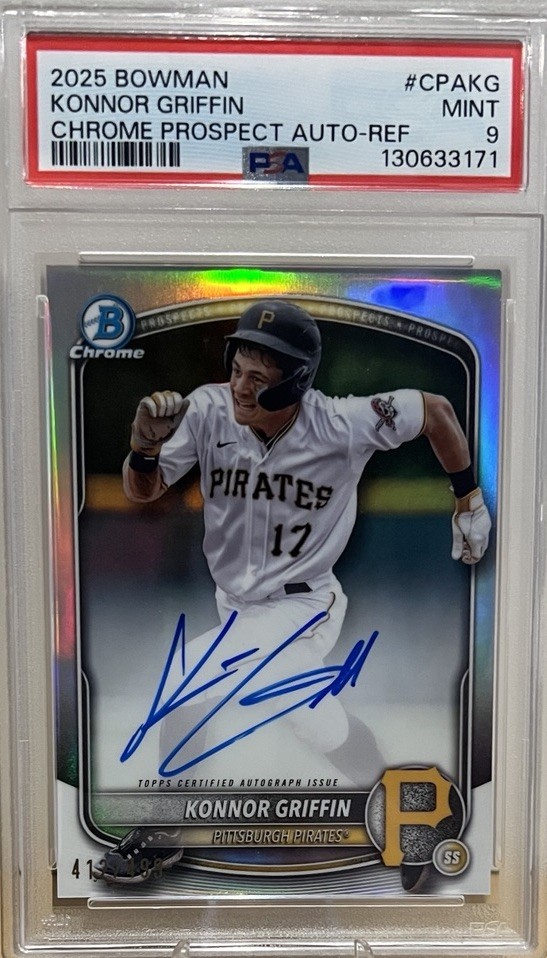 2025 Bowman Chrome - Konnor Griffin Auto #CPA-KG Refractor/499 (AU) PSA 9 Mint