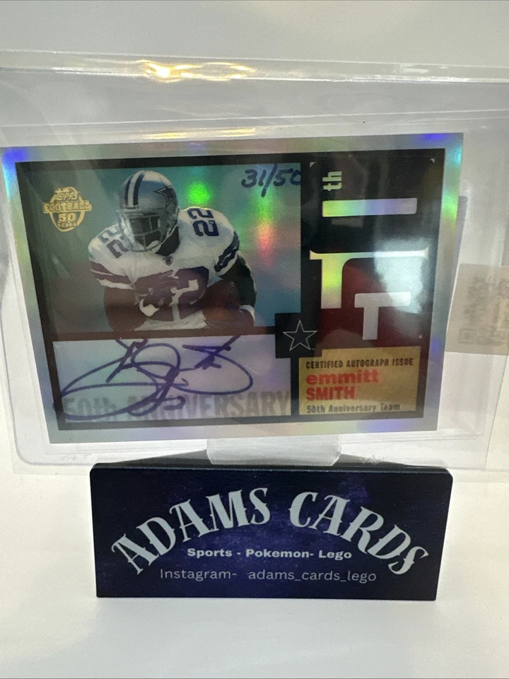 2005 Topps 50th Anniversary Team Auto /50 Emmitt Smith #TA-ES Auto HOF COWBOYS - Image 2 of 3
