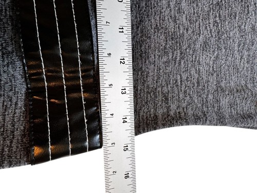 Taboo Gray Cowl Neck Knit Dress XL Faux Belt Cap Sleeves Tunic Casual Chic Y2K - Picture 7 of 7