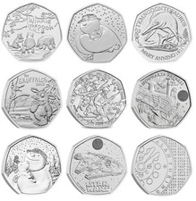 2016-2025 UK 50p Fifty Pence coins incl Snowman Dinosaur Gruffolo ++