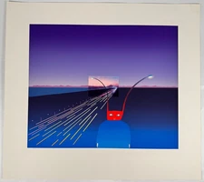 Jean-Michel Folon Signed Numbered 130/20 I’m Writing from Mt. Fuji  Silkscreen