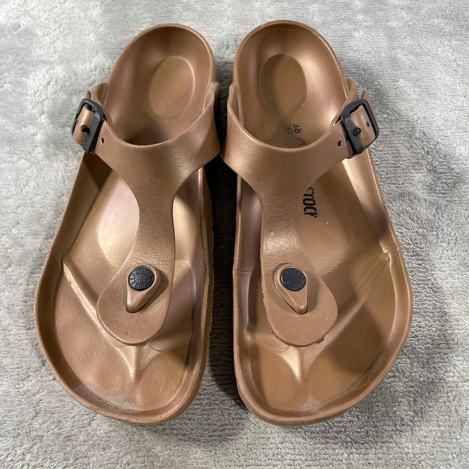 Birkenstock Gizeh EVA Womens 38 US 7 Metallic Bronze Thong Sandals Flip Flops - Image 4 of 4