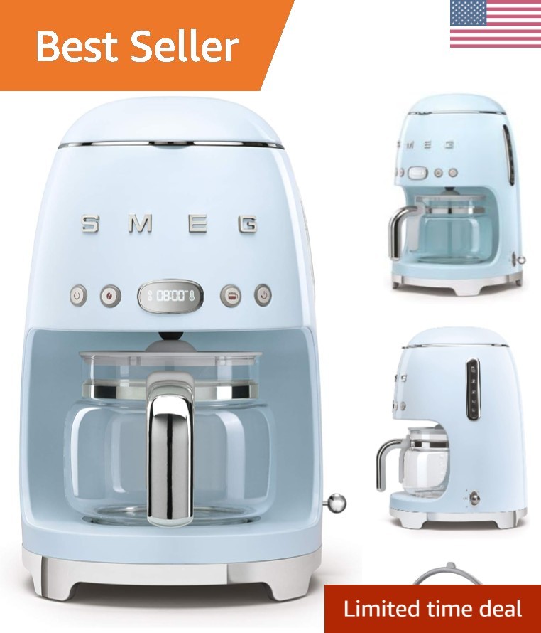 Vintage 50s Style Drip Coffee Maker with Automatic Brew & 2