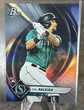 2022 Bowman Platinum Baseball Cal Raleigh Rookie Card Seattle Mariners #83. rookie card picture