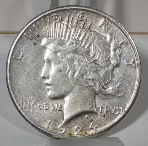 1924-S Peace Silver Dollar VF Details cleaned; Jan. 7th Silver Dollar $61.05
