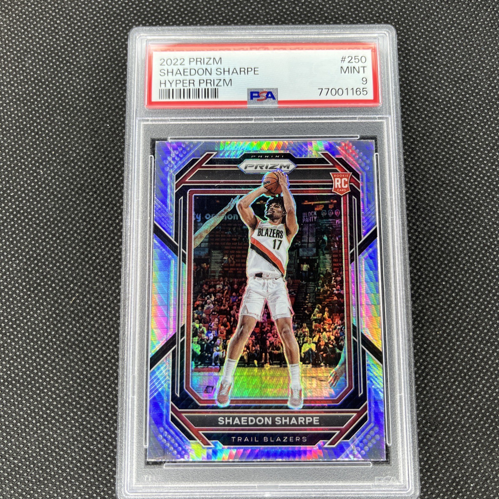 Shaedon Sharpe 2022-23 Panini Prizm #250 Hyper Parallel Rookie RC PSA 9 POP 16