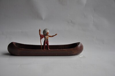 Lot De Soldats Et Figurines Plastique – Indiens Amérindiens Et Canoë En Bois – Jeu D’occasion