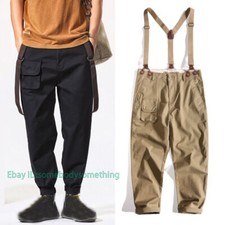 Overalls Men's Work Suspenders Cargo Pants Casual Cotton Retro Trousers Classic