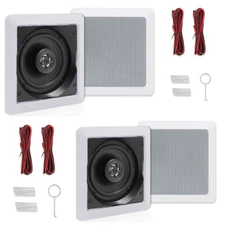 4 5.25" Bluetooth Ceiling / Wall Speakers 2-Way Flush Mount Home Speaker AMP kit