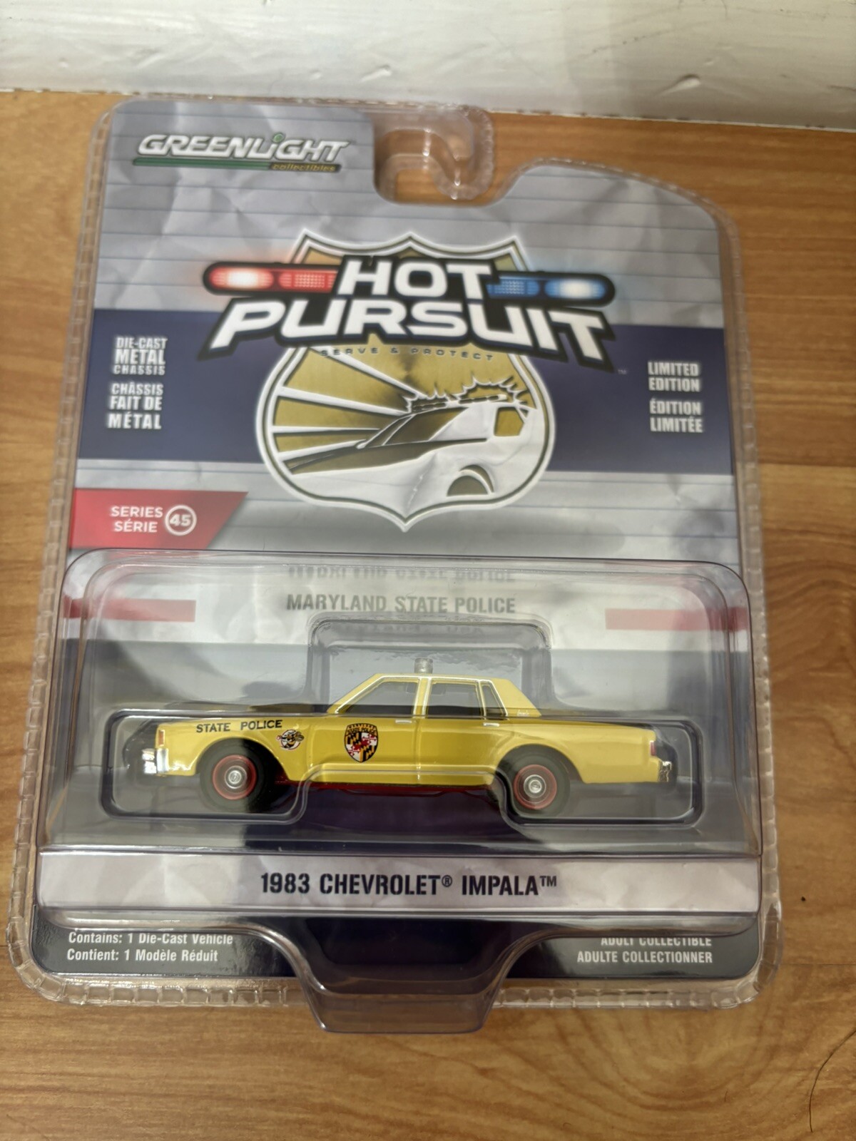 Greenlight Hot Pursuit Target Red Chase Series 45 Chevrolet Impala Maryland Police