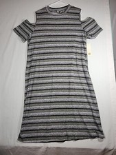 Tacera Gray Sweater Striped Dress Size XL