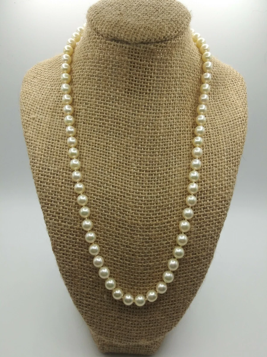 Vintage Knotted Pearl Necklace Stamped 585 14k Gold Clasp TH eBay
