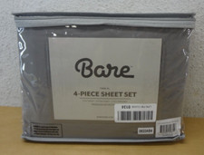Bare Home Ultra-Soft 4 Pc Microfiber Sheet Set 2 Pillowcases Twin XL, Light Gray