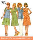 Sewing Pattern Womens Clothes Clothing - 70s Dress Top Retro Sundress Easy 8570