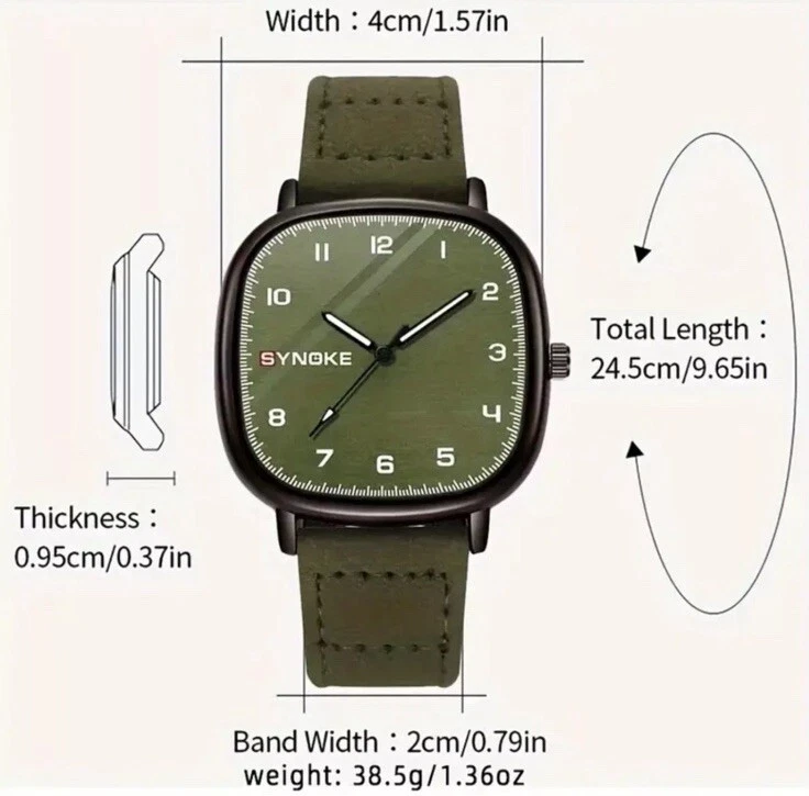 ✅ Swiss Mens Slim Sport Watch Wrist Military Analog Army Quartz Leather Strap UK - Image 2 of 4