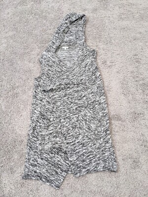 Splendid Cardigan Womens Extra Small Open Front Sweater Gray Marbled Hooded