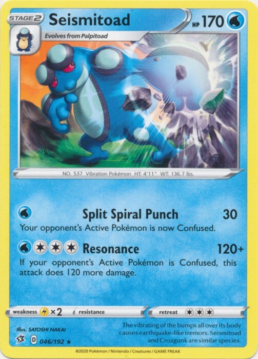 Seismitoad 046/192 Rare Rebel Clash Pokemon TCG
