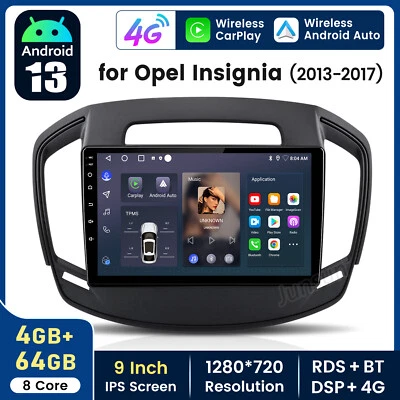 JUNSUN 4+64G Android 13 Car Stereo Radio Carplay For Vauxhall Insignia 2013-17 GPS NAVI