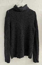 Sundance Chunky Variegated Knit Turtleneck Sweater Cotton Silk Blend Size XL