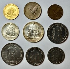 VATICANO - ROMA - PIO XII 1939-1958 - SERIE COMPLETA 1945 CON 100 LIRE oro FDC