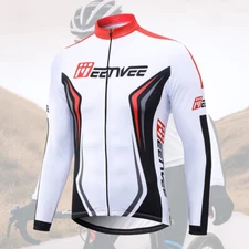 MEETWEE Men's Full Zipper Long Sleeves Cycling Tops Jersey Bicycle Bike Shirt