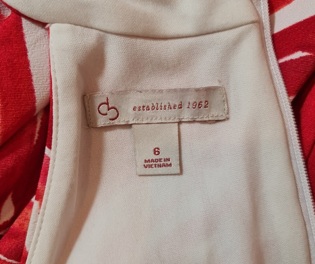 established 1962 Womens Skater Knee Length Dress Size 6 Red Floral Halter Neck