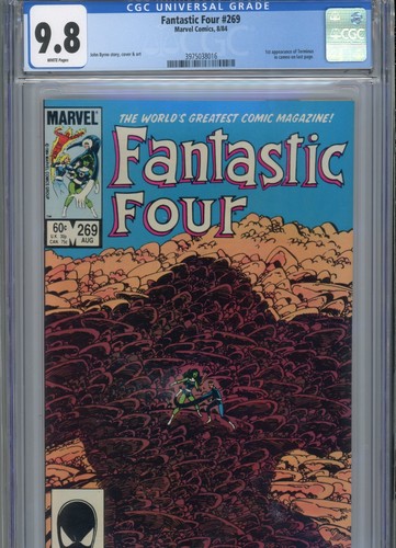 FANTASTIC FOUR #269 MT 9.8 CGC 1ST APP. OF TERMINUS WHITE PAGES BYRNE STORY COVE