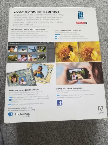 Adobe Photoshop Elements 9 (Mac/Win) Pre-owned, complete big box - Picture 2 of 10
