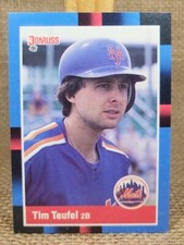 1988 Donruss Tim Teufel Super Short Print SSP Baseball Card #748 Mets A2