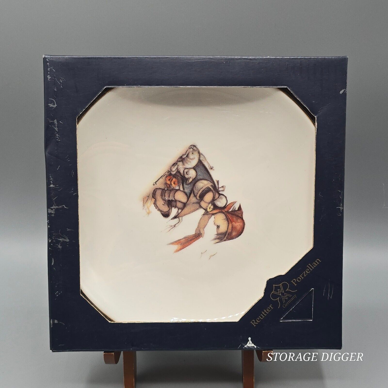 VTG NEW MJ Hummel Reutter Porzellan Farewell Wall Plate, Original Box, Germany