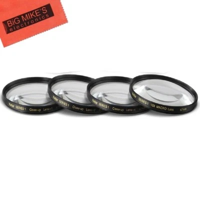 BIG MIKE'S 67mm Close-Up Filter Set (+1, +2, +4 and +10 Diopters) Magnificatoin Kit for...