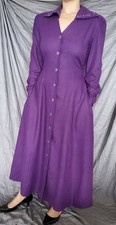 Vintage 80's George Georgiou Purple Silk Dress Women's Size 6